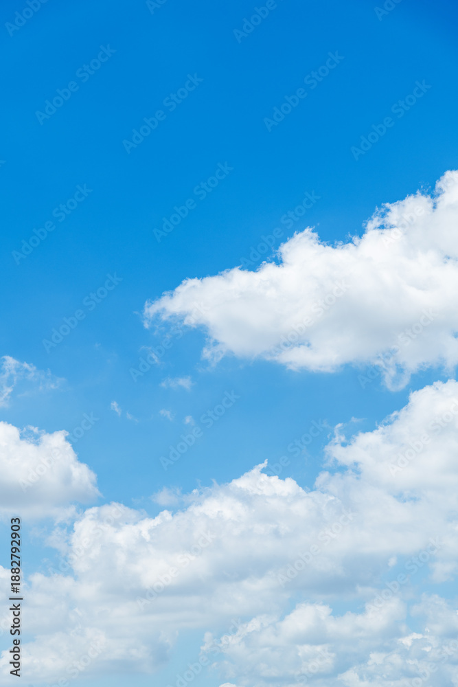 Fototapeta premium Background of blue sky with big white cloud