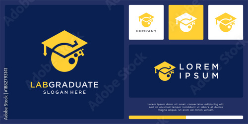  Lab graduate logo design template.