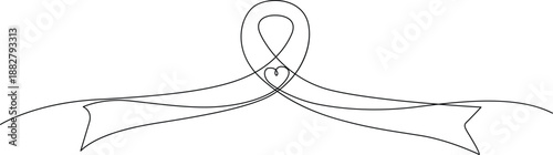 Awareness ribbon on a banner Vector