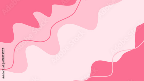 Modern Pink Abstract Wavy Background with Fluid Organic Shapes