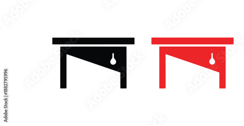 Simple table icon design with different colors