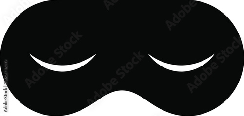 Sleeping mask for restful sleep and relaxation bedtime accessory minimal black and white illustration for insomnia awareness and sleep hygiene promotion comfortable eye cover for travel and home use s