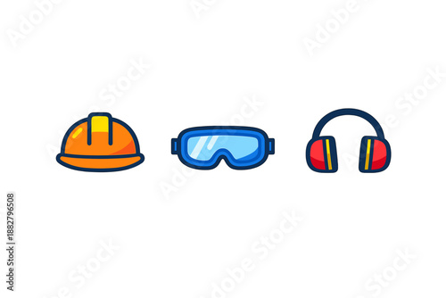 Set of Personal Protective Equipment Icons
