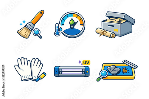 Collection of science and research icons