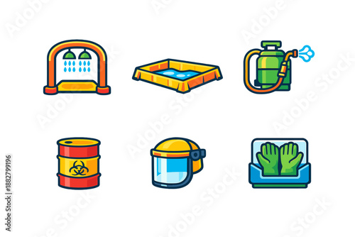 Hazardous Material Safety Equipment Icons