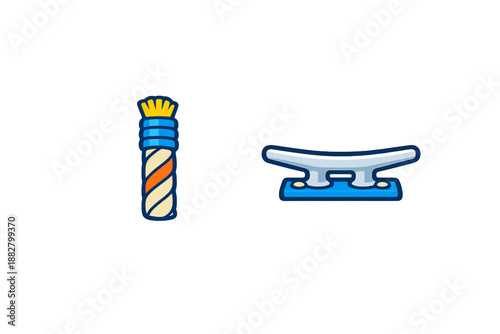 Nautical rope and cleat icon on a dark background