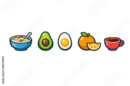 Healthy Breakfast Foods Lineup