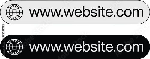 Website Domain Name Address Bar with Globe Icon for Internet Browser Navigation Search Bar Online Business Presence Modern Vector Graphic Design Template for UI UX Website and Mobile App Development 2