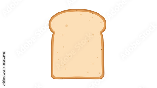 A freshly baked appearance single slice of classic white bread with golden brown edges ready for any breakfast or lunch creation in a simple graphic