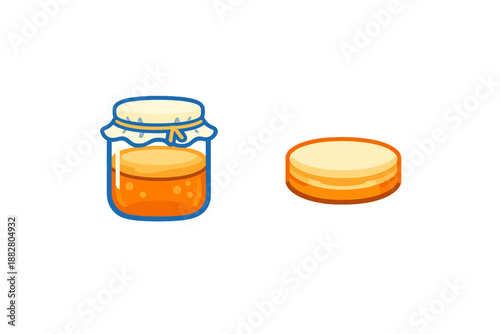 Honey jar and honey comb