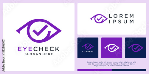 Eye check logo design template.