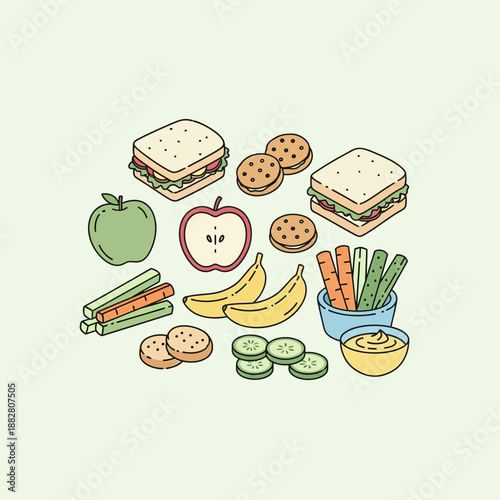 Assortment Of Wholesome, Delightful, And Nourishing Snacks For Balanced Meal Planning