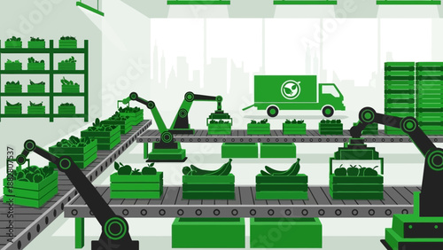 Automated Eco-Friendly Fruit and Vegetable Distribution Center Delivering Fresh Produce
