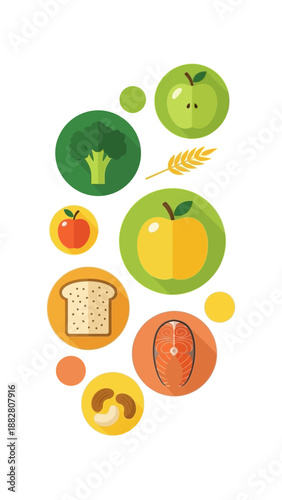 Balanced Nutrition For Optimal Wellness Simple Vector Composition Style Design