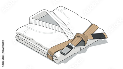 Traditional martial arts clothing with black and brown belts