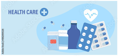 Medical care and health care concept vector illustration