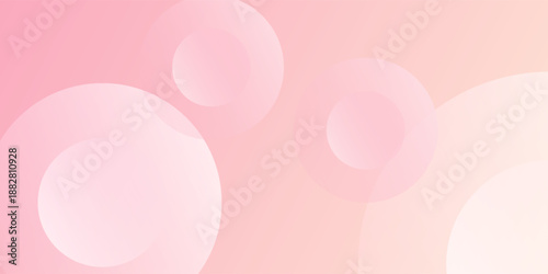 Soft Pink Abstract Background with Transparent Circles