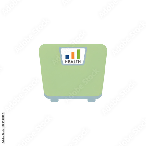 bathroom scale with health chart display flat vector illustration isolated on transparent background