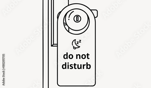 Do not disturb sign on a door with a doorknob indicating privacy or quiet