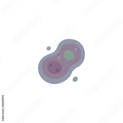 purple cancer cell illustration isolated on transparent background