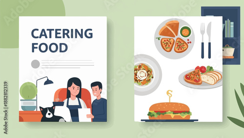 Diverse catering food options served in appealing presentations