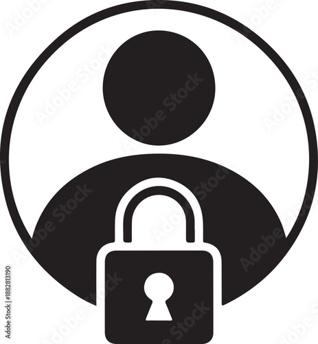 User Account Lock Icon Secure Login Privacy Protection Symbol