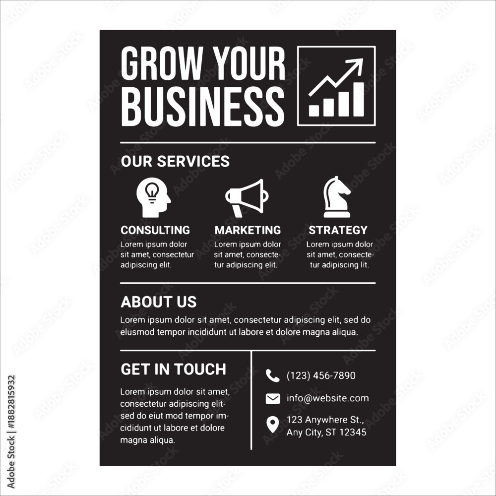 Obraz premium Grow Your Business – Professional Consulting Flyer