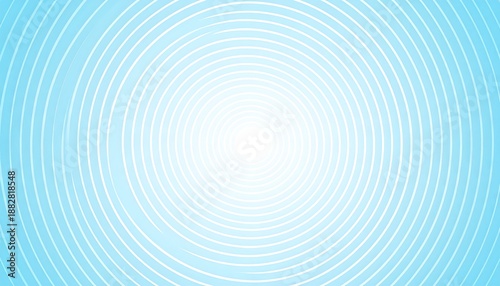 Concentric white rings emanate from a central point against a gradient light blue backdrop. The effect creates depth and movement
