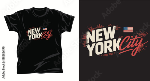 New York graphic vector T shirt design print.