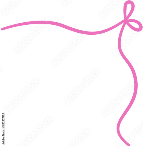 Pink Heart Line with Ribbon Tail