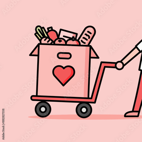 Delivering Heartfelt Assistance Fresh Groceries Donation And Love With Generous Act