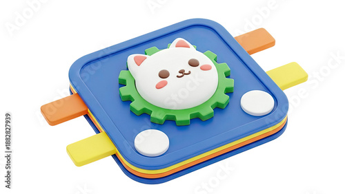 Cute Cat Gear Toy with Colorful Layers