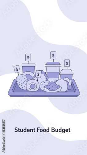 Depicting Affordable Student Food Choices And Budgeting Strategies With Price Tags