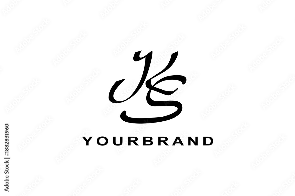 Obraz premium This is a black KS letter logo vector image suitable for printing, textile, garment, t-shirt, clothes, clothing, socks, books, writers, stickers, banners, women, ribbons, accessories company logo