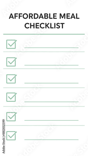 Documenting Low-Cost Culinary Choices: An Economical Meal Planning Checklist