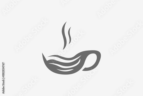 warm tea cup minimalist logo