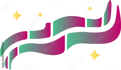 Aurora icon. Colorful aurora borealis. Vector illustration.