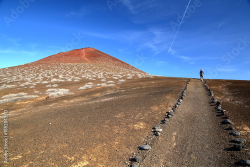 Schilderij op canvas The ascent of the colorful volcano Montana Bermeja  in La Graciosa, Lanzarote, C