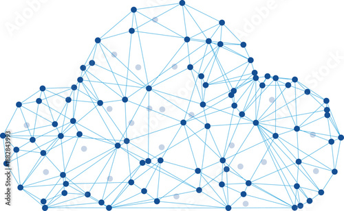 Digital Cloud Computing Network Connection Abstract Technology with vector illustration