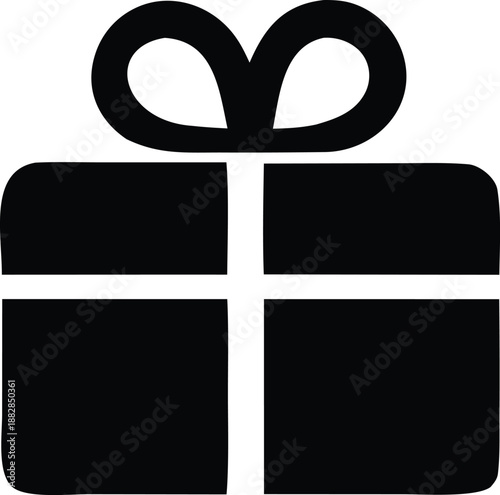 Elegant black and white gift box with bow Vector