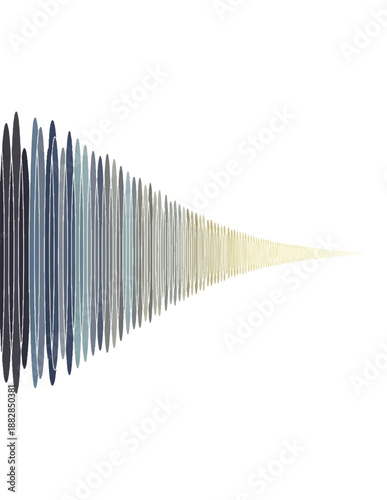 Abstract sound wave visualization with a gradient of blue to yellow hues, depicting a sonic spectrum and audio frequency representation
