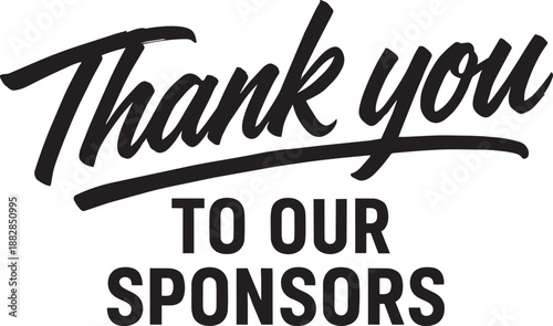 Thank you to our sponsors brush script typography