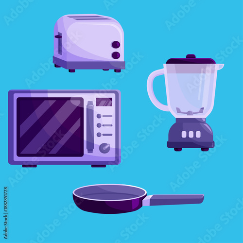 Kitchen Appliances Set Vector Illustration