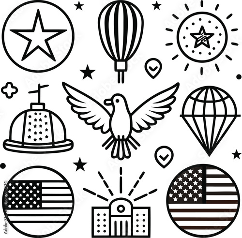 Symbolic representations of patriotism and freedom Vector