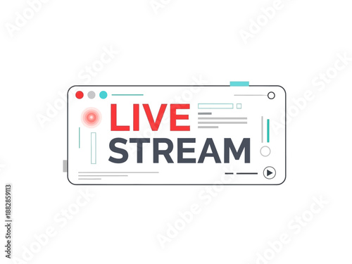 Live Streaming Technology Concept with Modern Interface and Icons for Digital Broadcasting