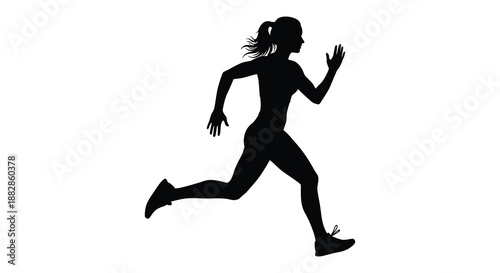 a woman running in a dynamic pose silhouette high quality professional detailed modern elegant stylish clean crisp vibrant colorful digital creative