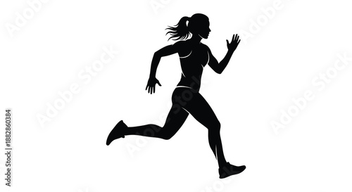 a woman running in a dynamic pose silhouette high quality professional detailed modern elegant stylish clean crisp vibrant colorful digital creative