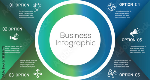 Vector Infographic label design template with icons and 6 options or steps. Infographic design template.  Vector illustration.