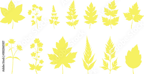 A seamless nature pattern featuring a set of golden maple autumn leaves and floral orange wreaths for a decorative fall season wallpaper vector illustration