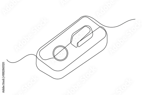 Modern switch button icon simple outline single line art illustration